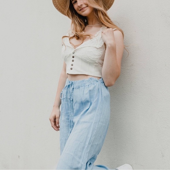 NWT Free People Have My Heart Cropped Tank Painted White - Picture 5 of 14